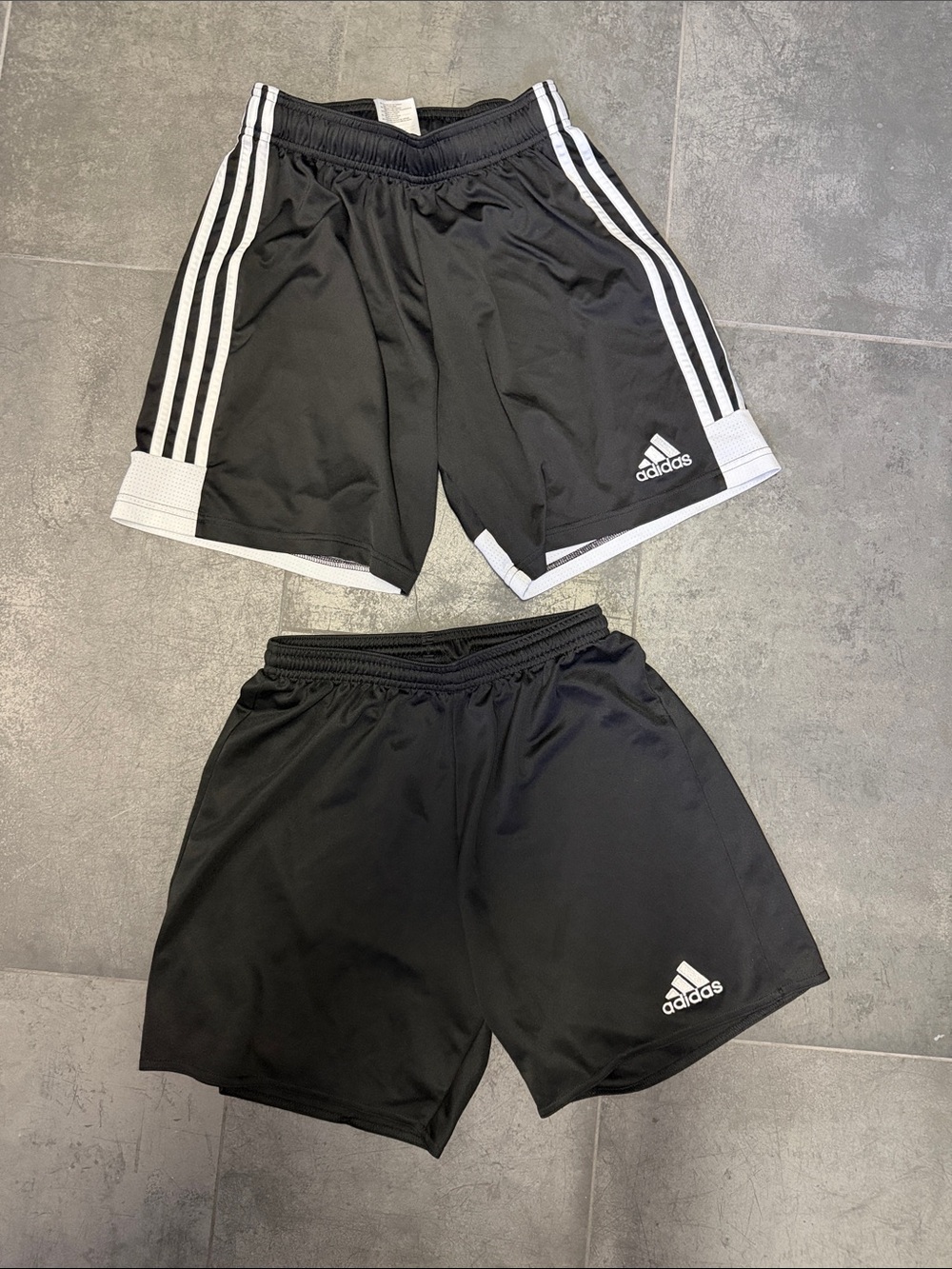 adidas Black Shorts Set with White Stripes